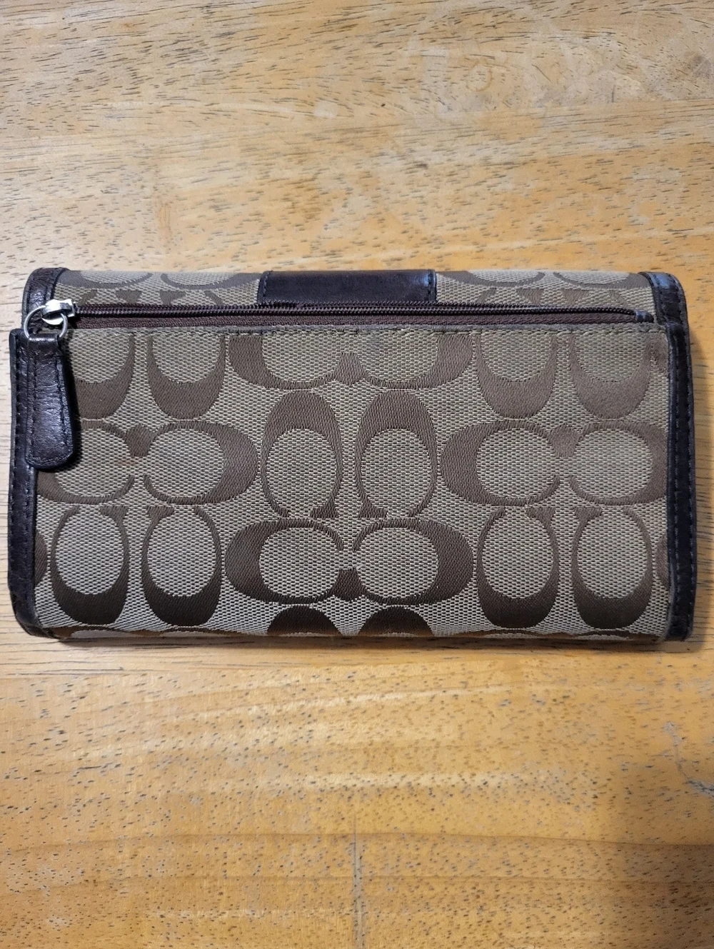 Coach Coach Signature Fold Wallet in Beige and Brown